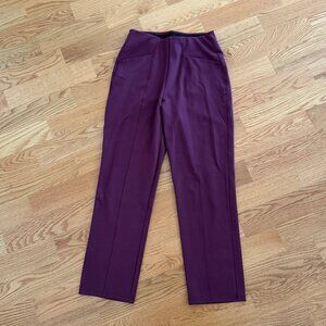 Burgundy Comfortable Dress Pants, Stretchy waist band, Small